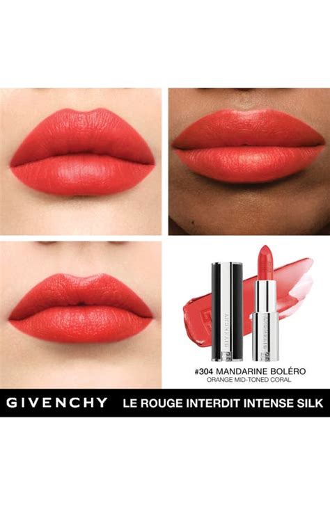 givenchy le rouge lipstick matte mandarin bolero|Givenchy Le Rouge Interdit Intense Silk Lipstick, N304 .